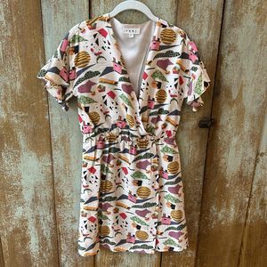 THML Women Multicolor Graphic Fit & Flare Dress Size Extra Small